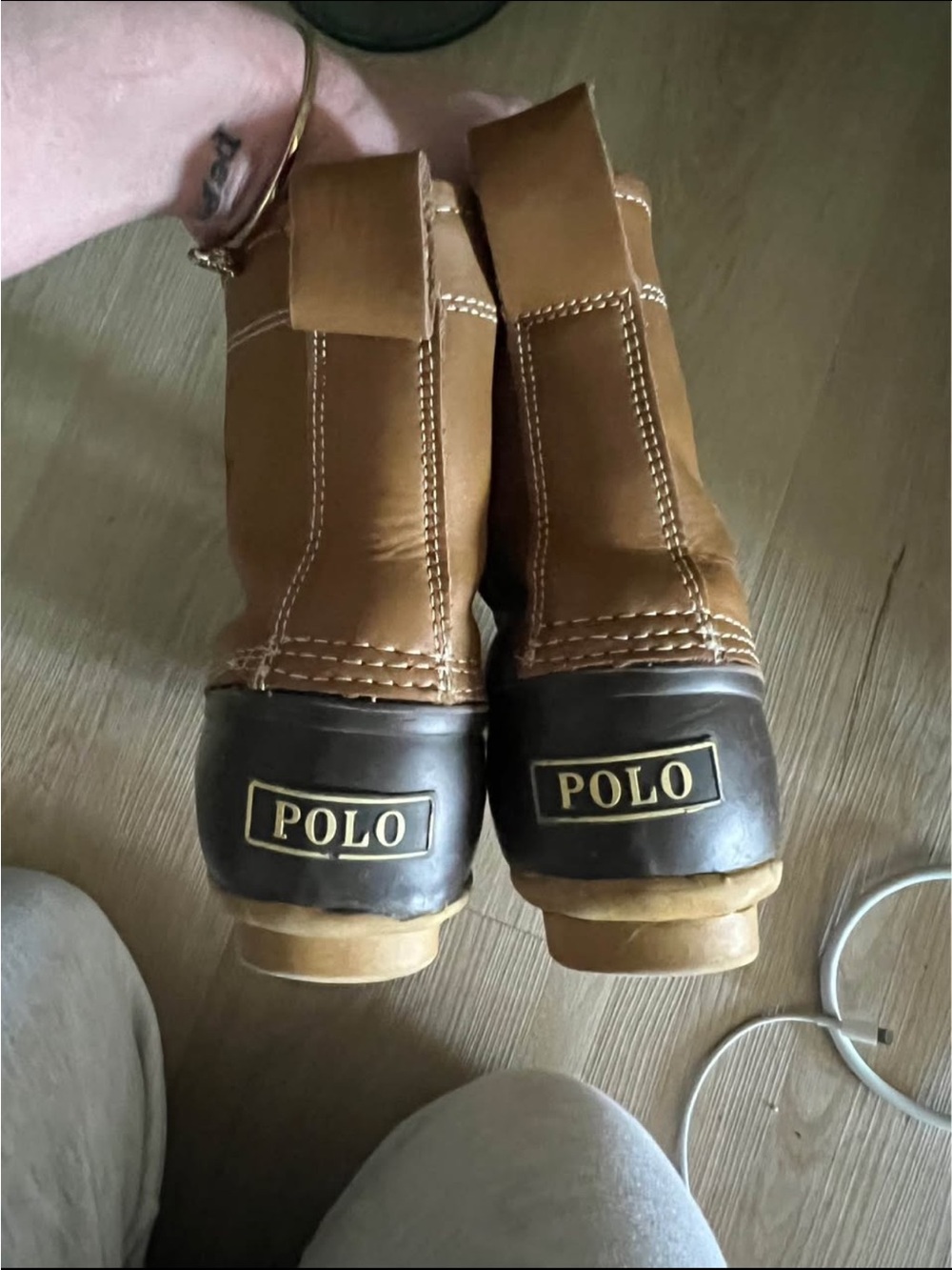 Polo by Ralph Lauren Two-Tone Brown Duck Boots - Picture 2 of 5